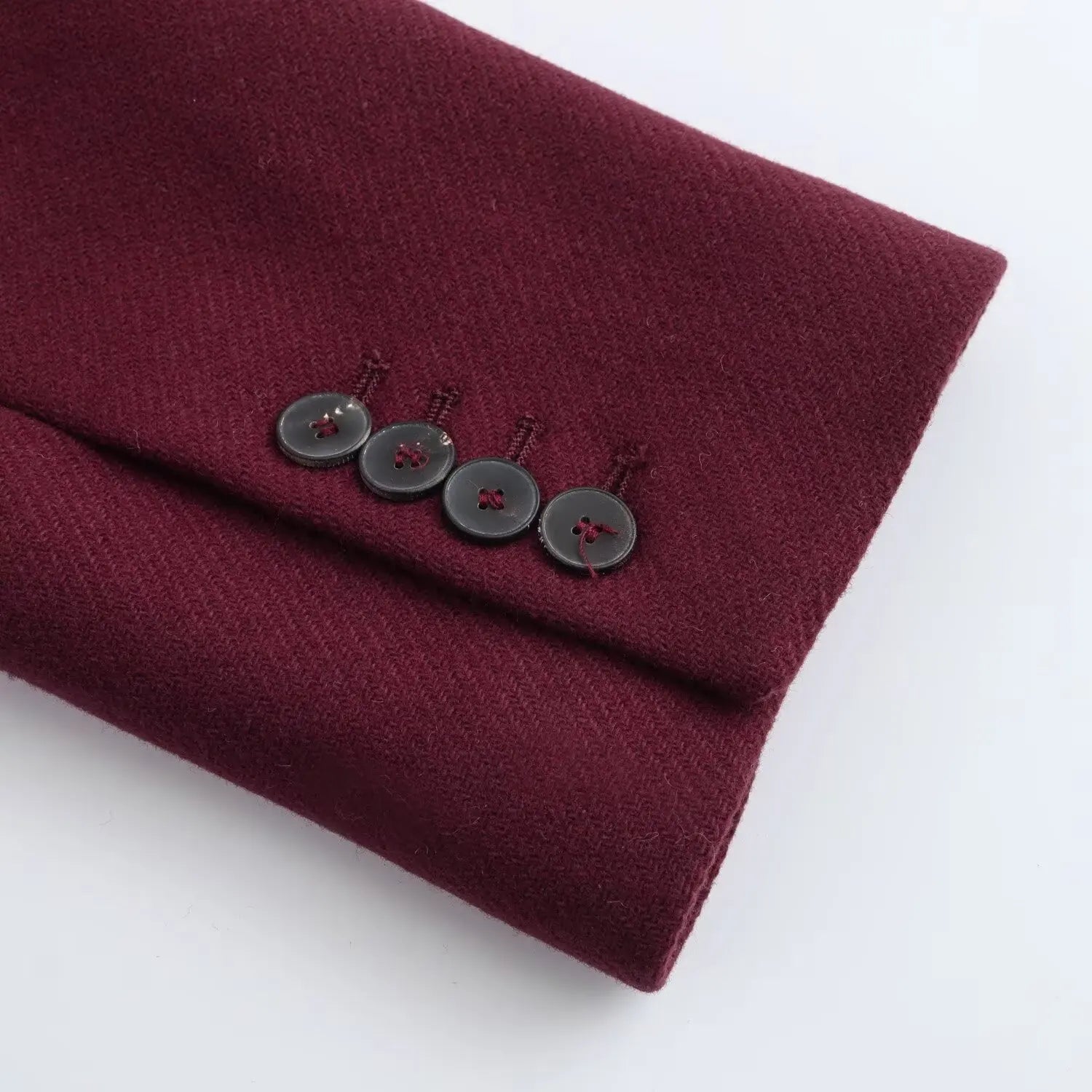 Burgundy Double Breasted Winter Coat for Women - Classic Elegance Tricot Design 7