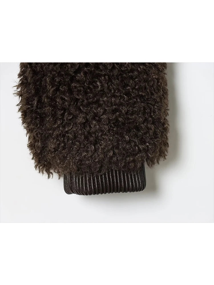 Women's Faux Fur Teddy Jacket - Cozy Zip-Up Winter Coat for Casual Wear 4