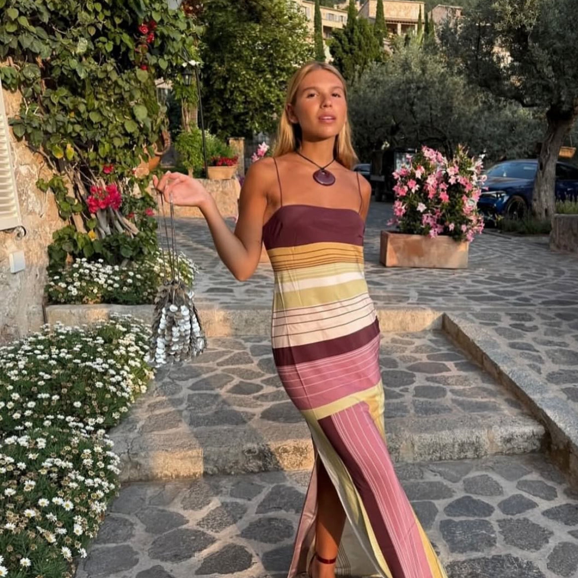 Martha Striped Knit Midi Dress