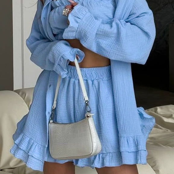 Brielle Three Piece Ruffled Set