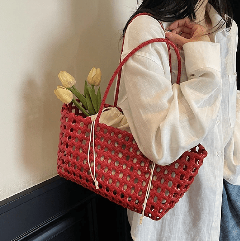 SOERA Sienna Hollowed Shoulder Tote - Bag - Claret
