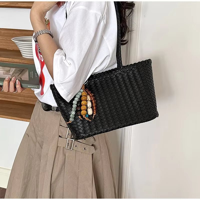 SOERA Sophie Straw Woven Tote Bag - Bag - Black