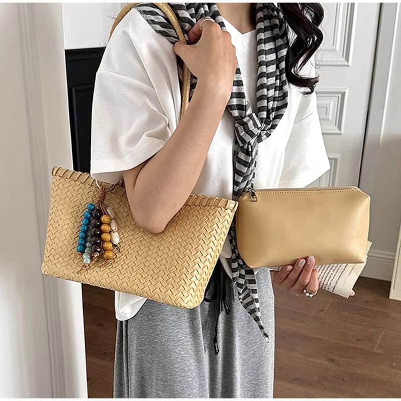 SOERA Sophie Straw Woven Tote Bag - Bag - Brown