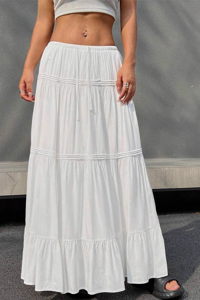 SOERA Marcella Tiered Ballet Maxi Skirt - Bottoms - White M