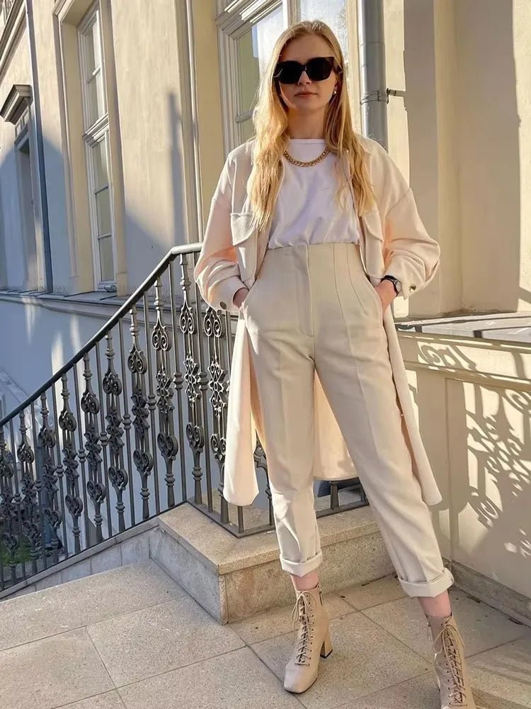 SOERA Maricar High Waist Pencil Pants - Bottoms - Cream XS