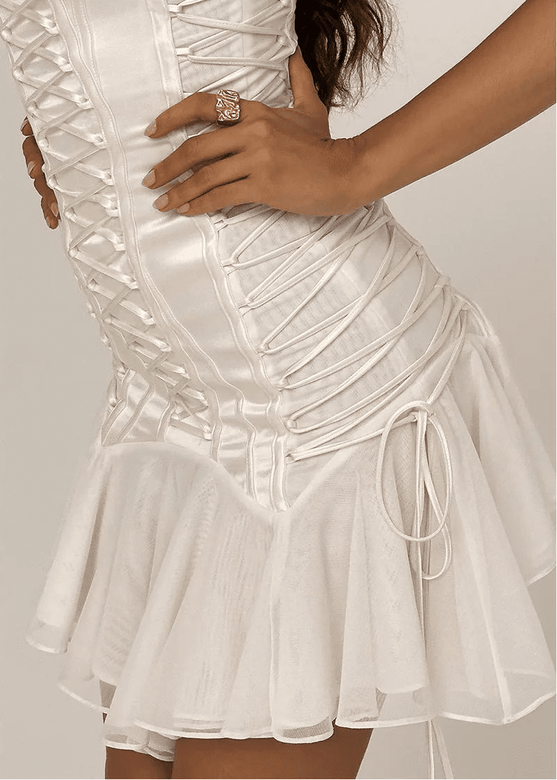 SOERA Celeste Strapless Lace - Up Mermaid Mini Dress - Dress - XS