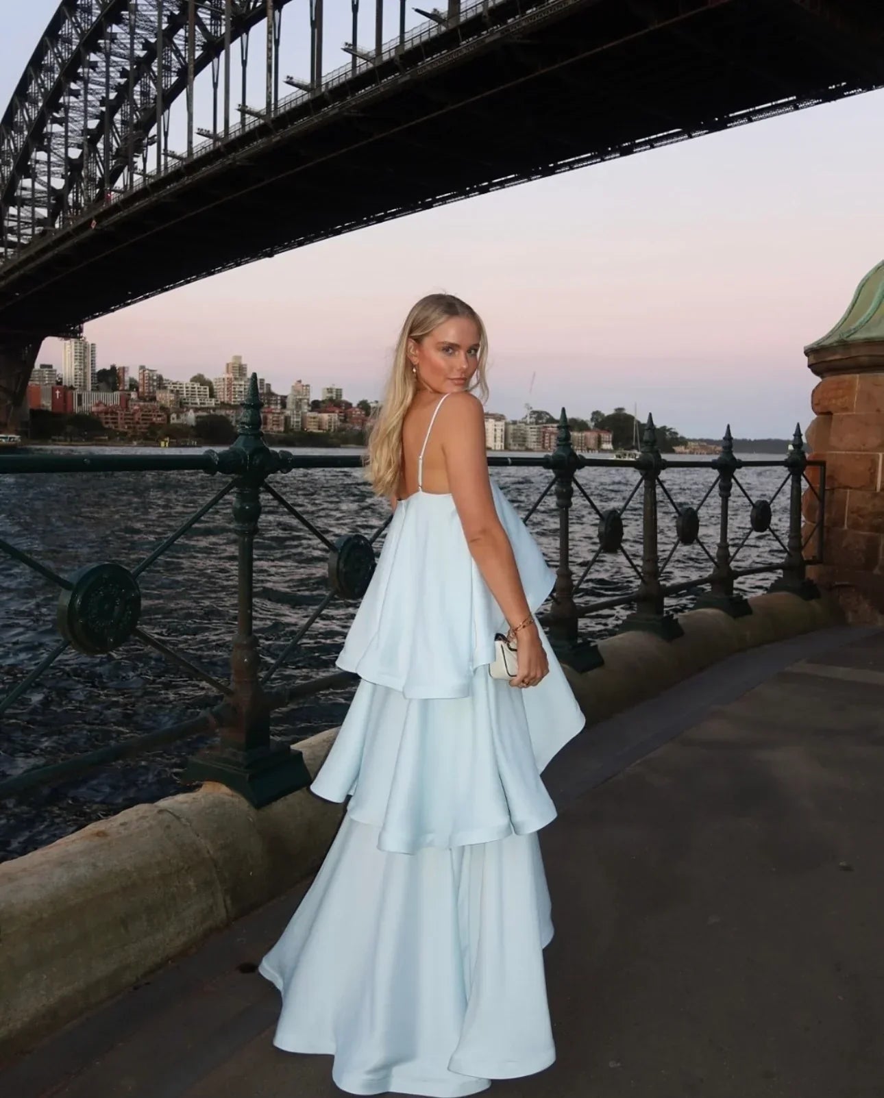 SOERA Margot Tiered Ruffle Satin Maxi Dress - Dress - SOERA-288579-BLU-S-24003 Blue S