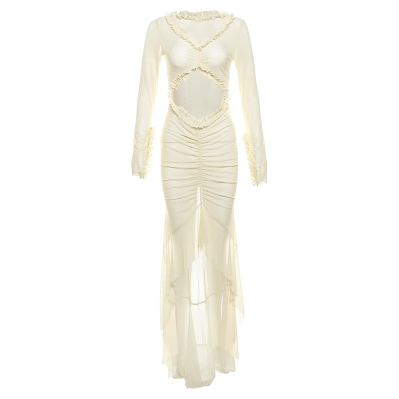 SOERA Vivian Sheer Bodycon Dress - Dress - SOERA-908099-DEF-OS-76132 Beige S