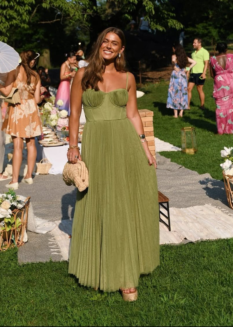 SOERA Vivienne Pleated Sleeveless Maxi Dress - Dress - Green S