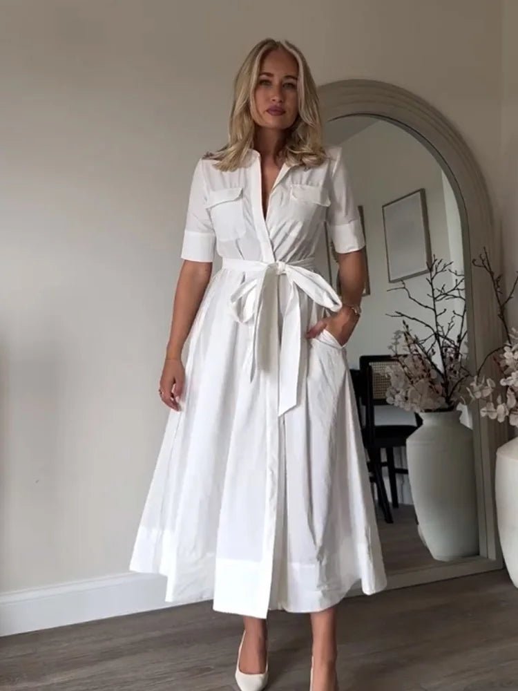 SOERA Ariane Belted Shirt Midi Dress - Dresses - Pink XS