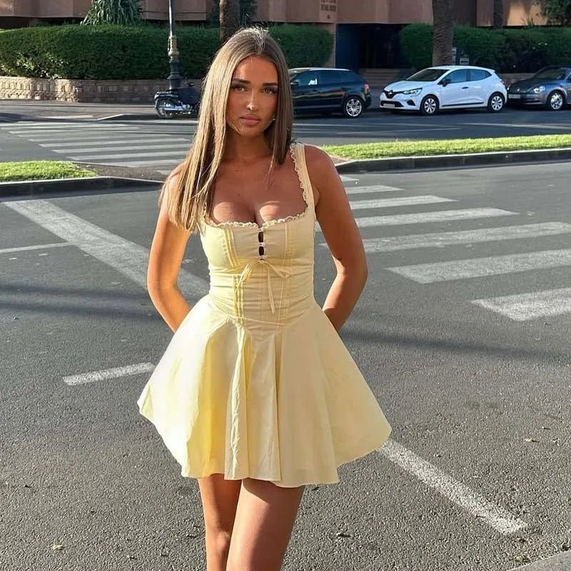 SOERA Francine Sleeveless Mini Dress - Dresses - 1005008153154786-;Hs1770793336518272730 Yellow M