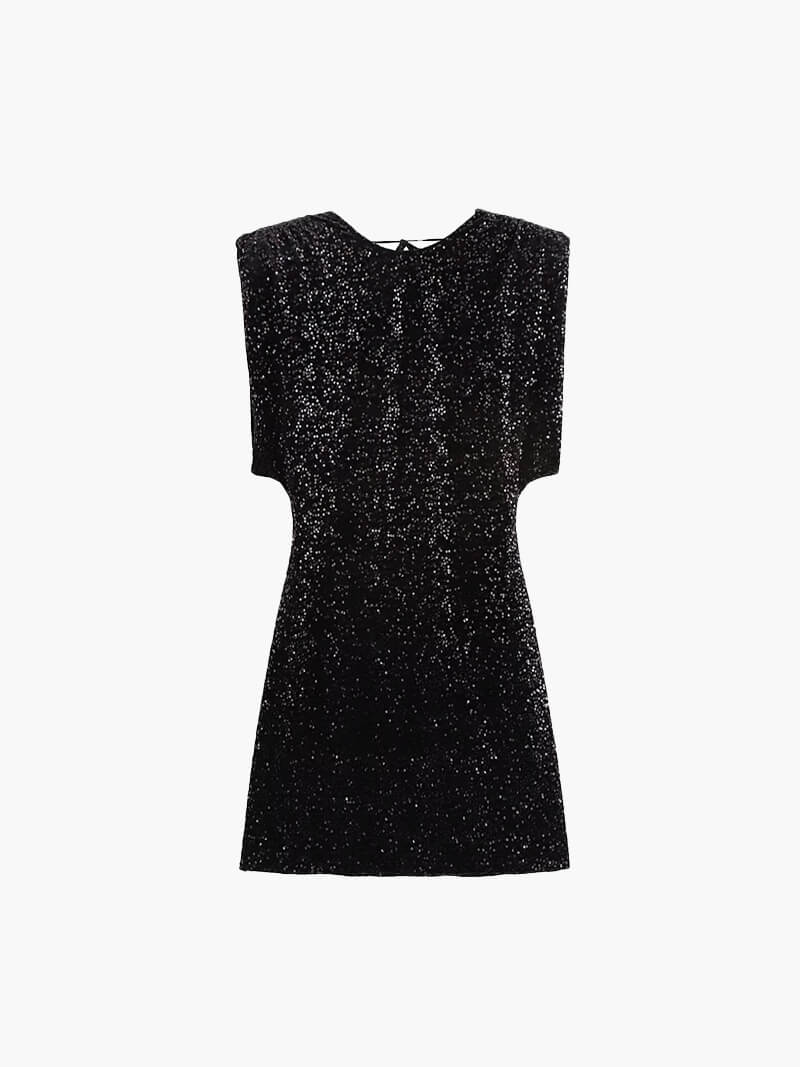 SOERA Gillian Glitter Mini Dress - Dresses - Black XS