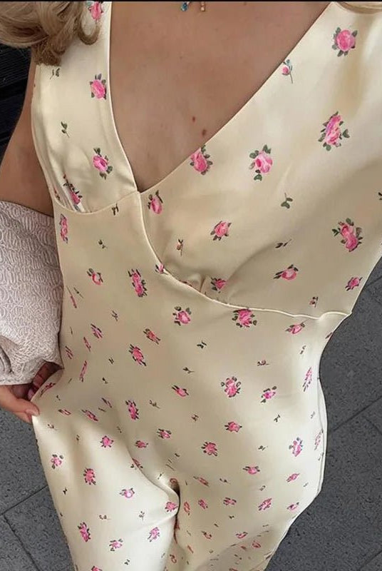 SOERA Jamila Printed Satin Midi Dress - Dresses - 1005009750979539-;LV1771345061763311944 Beige Floral M