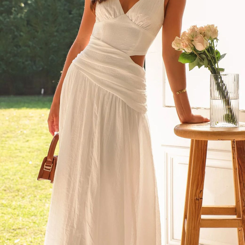 SOERA Jemilie Flared Cutout Midi Dress - Dresses - Jf1775708714486166294 White S