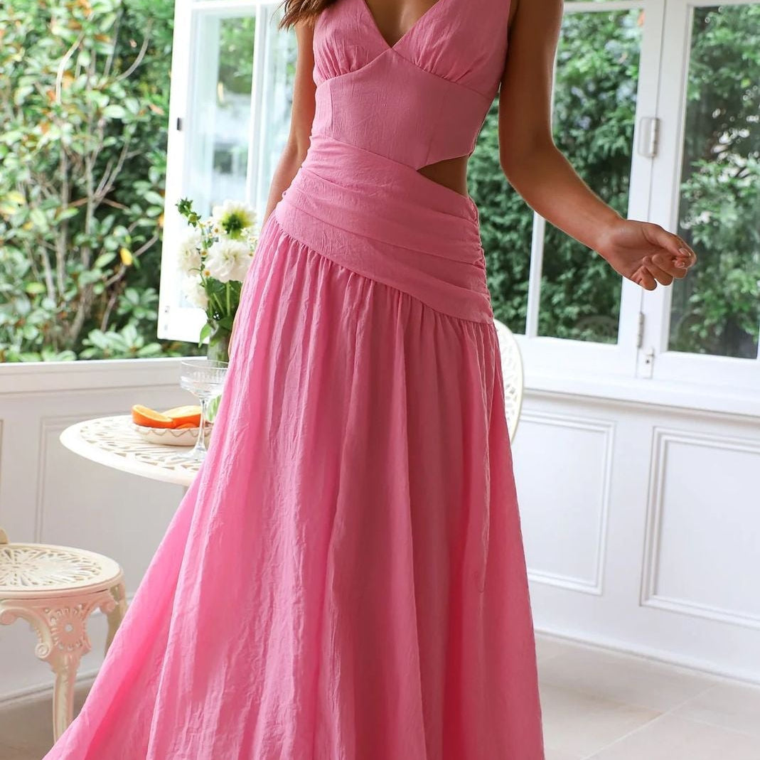 SOERA Jemilie Flared Cutout Midi Dress - Dresses - WZ1775708714486500083 Rose Pink S