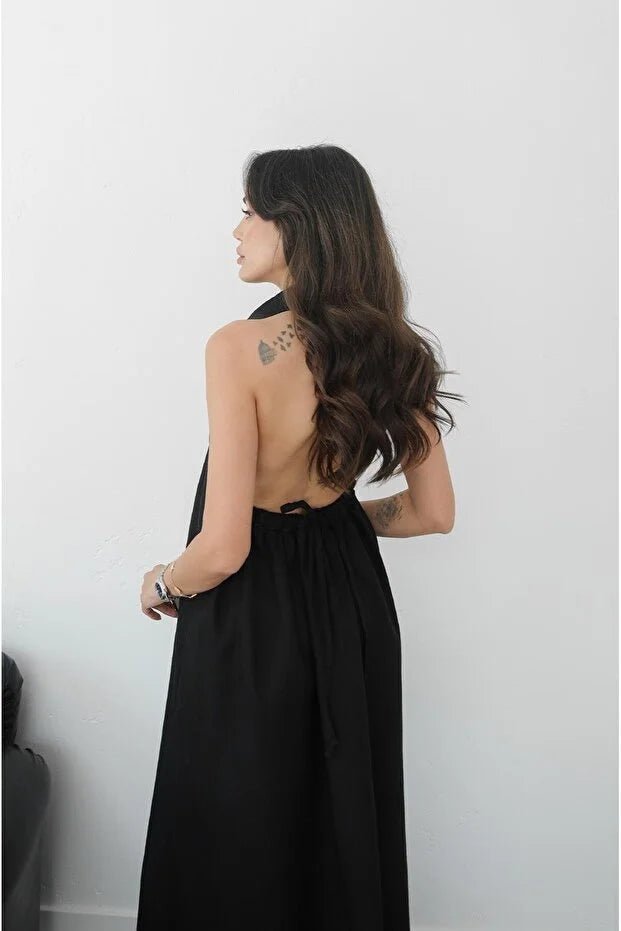 SOERA Kaya Halter Neck Elegant Maxi Dress - Dresses - Black XS
