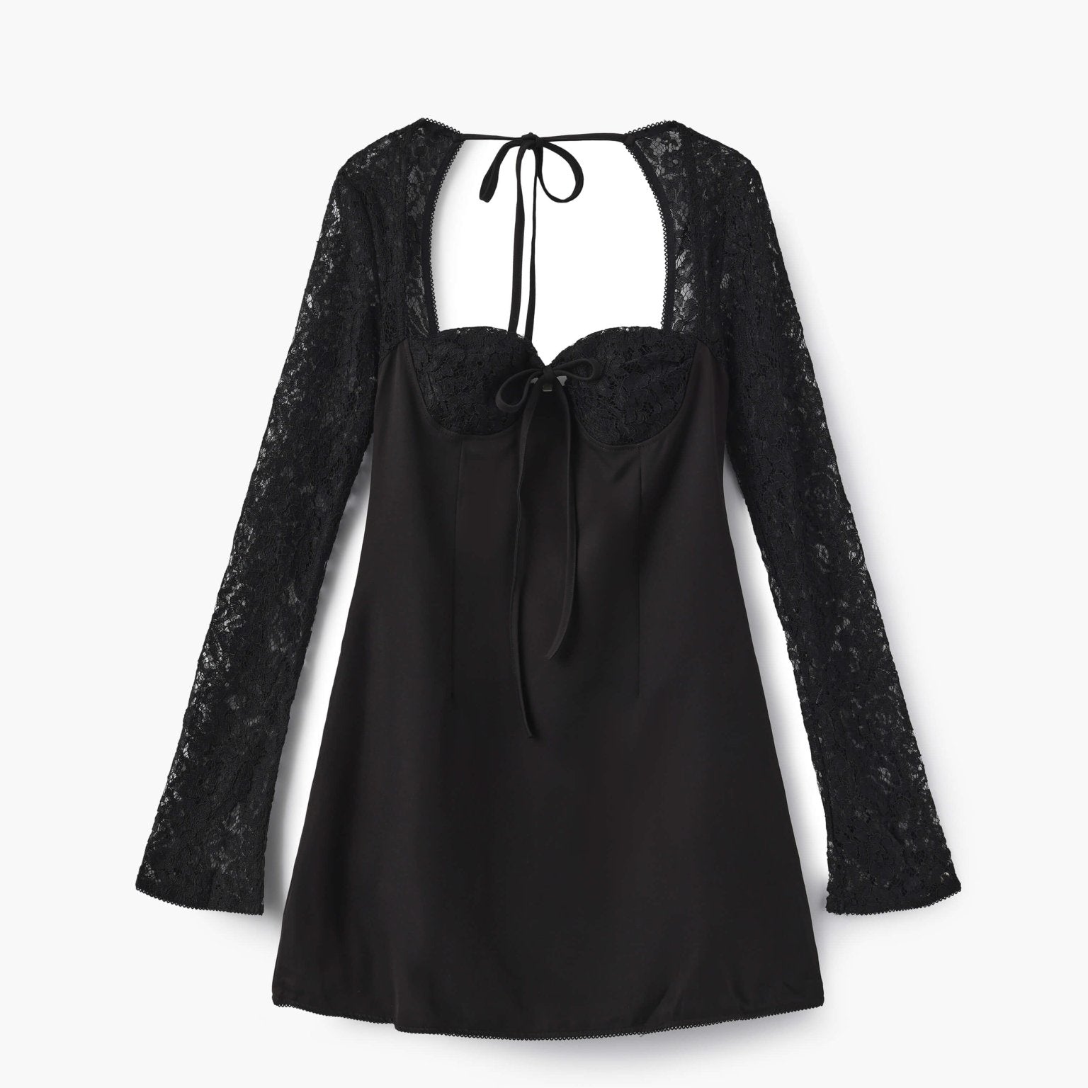 SOERA Louise mini dress with lace details - Dresses - DWOD4-HT169016 black XS