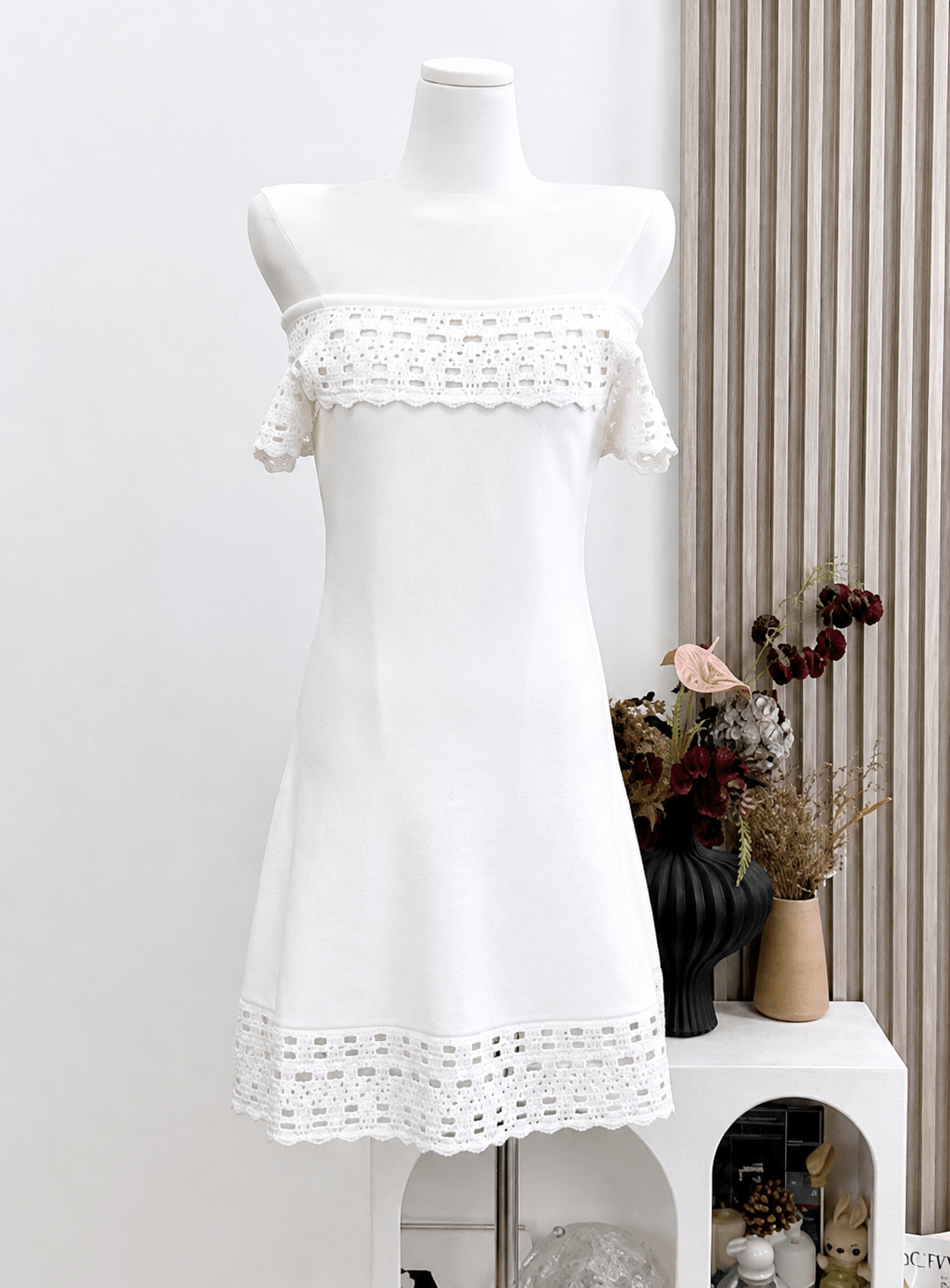 SOERA Morgan Off-Shoulder Crochet Mini Dress - Dresses - One size