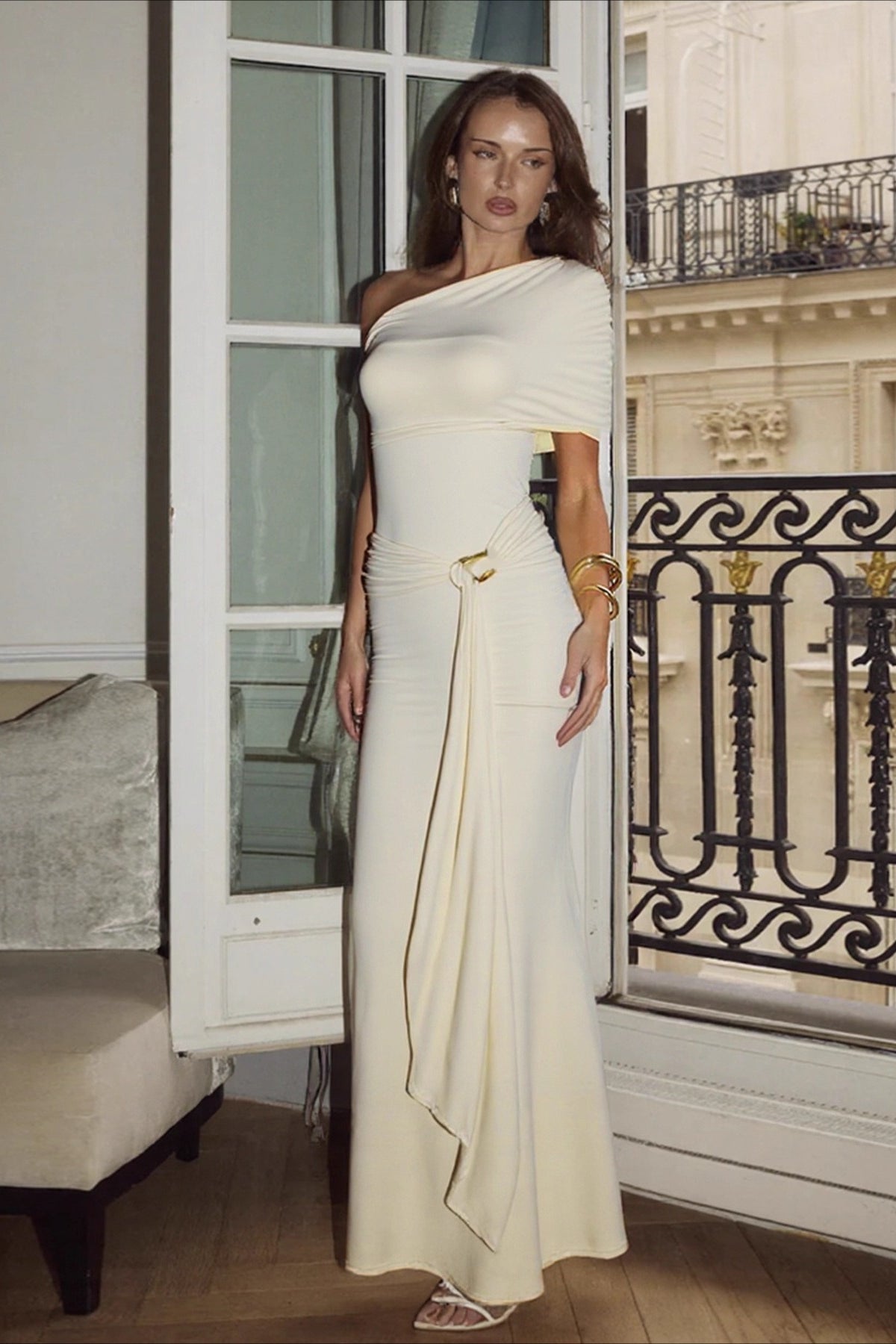 SOERA Taylor Asymmetrical Bodycon Maxi Dress - Dresses - Nw1775497793866532655 White XS