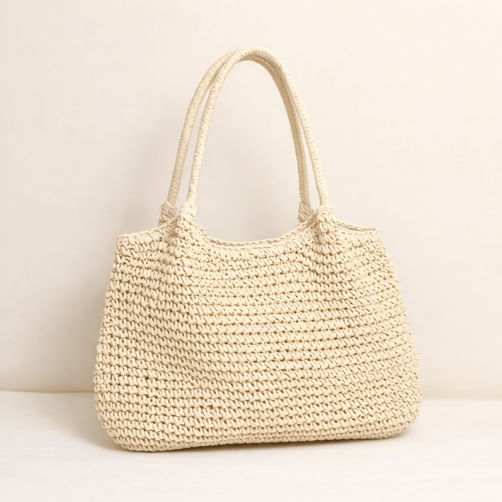 SOERA Brielle Woven Straw beach Tote Bag - Handbags - Beige