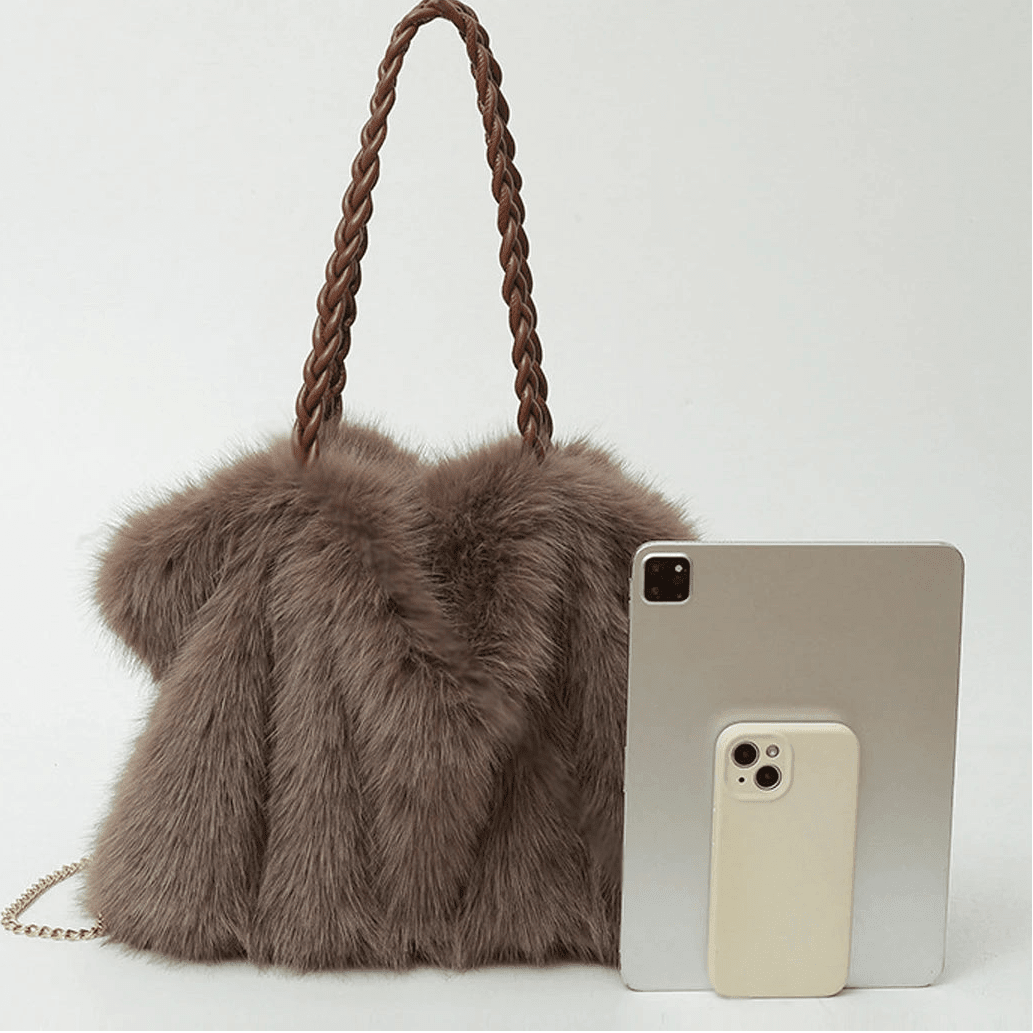 SOERA Loreen Faux Fur Tote Bag - Handbags - 3256810099084014-;hA1765284569702157941 Black