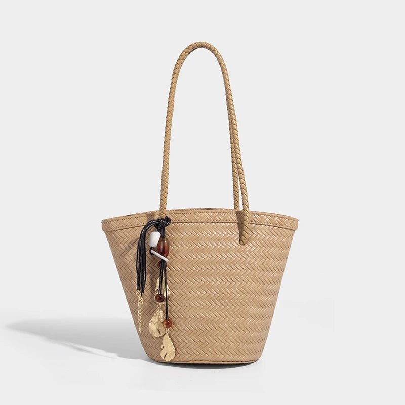 SOERA Meryl Woven Bucket Handbag with Pouch - Handbags - 1005009214177960-;OZ1775031590860362256 Coffee