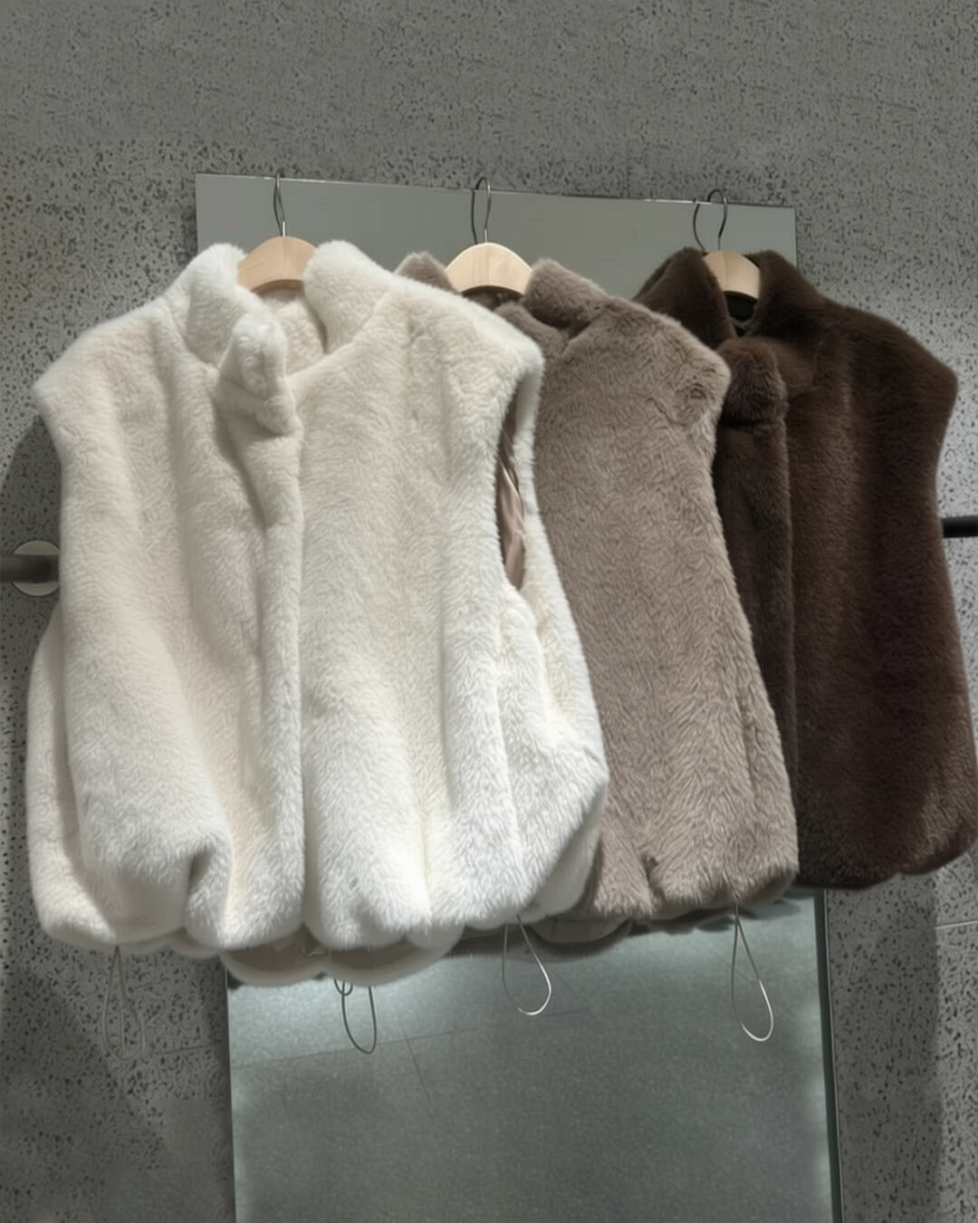 SOERA Amalia High Neck Faux Fur Vest - Jackets - 3256810156716791-;yh1766488746436091088 White