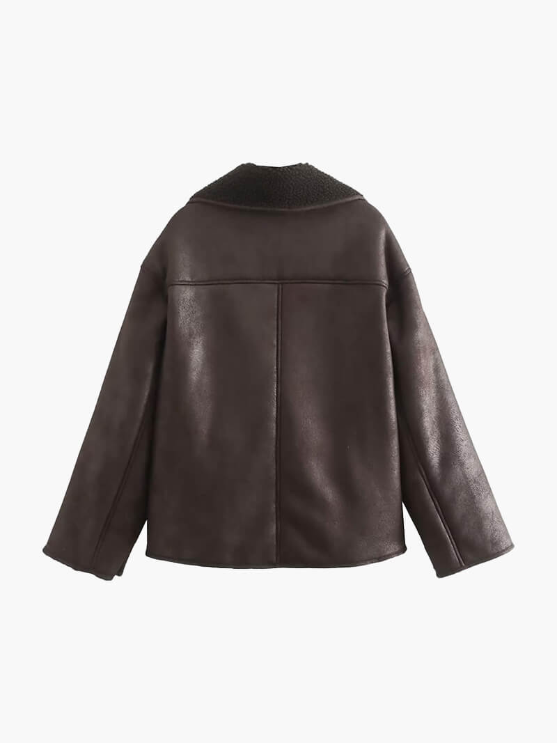 SOERA Laila Faux Leather Jacket - Jackets - DWOD2-WK338003 Brown XS