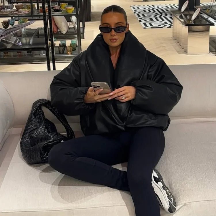 SOERA Lara Lapel Leather Jacket - Jackets - 3256809702498561-;tN1767257410834314825 Black M