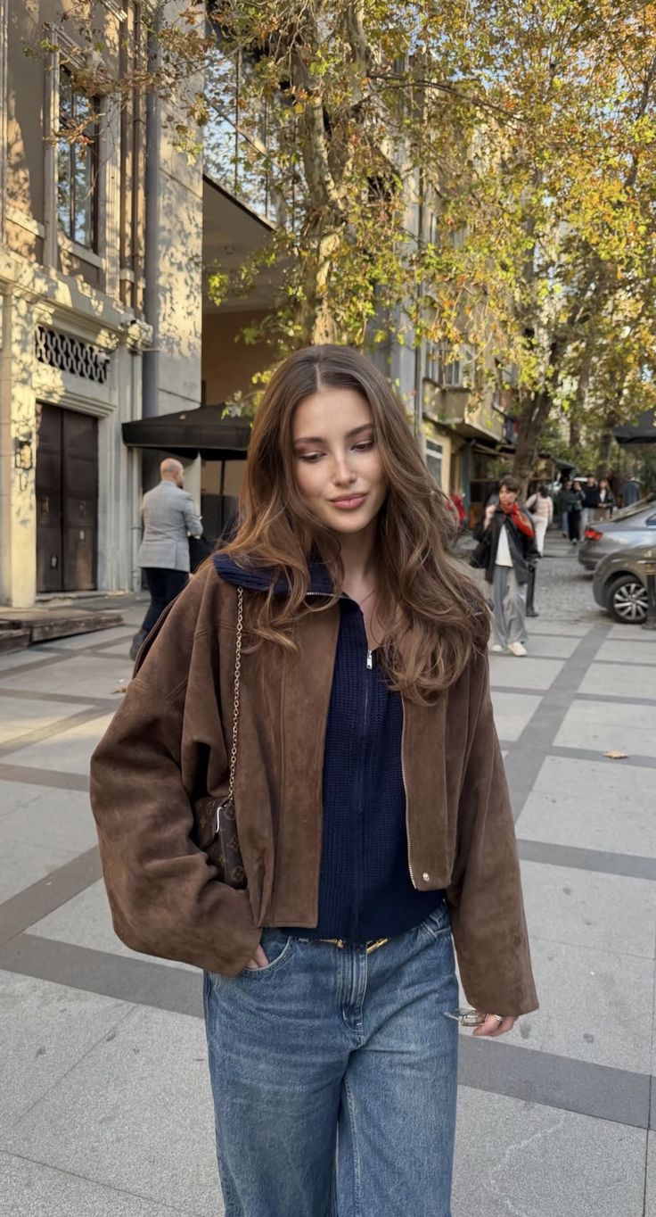 SOERA Lara Suede Bomber Jacket - Jackets - Brown L