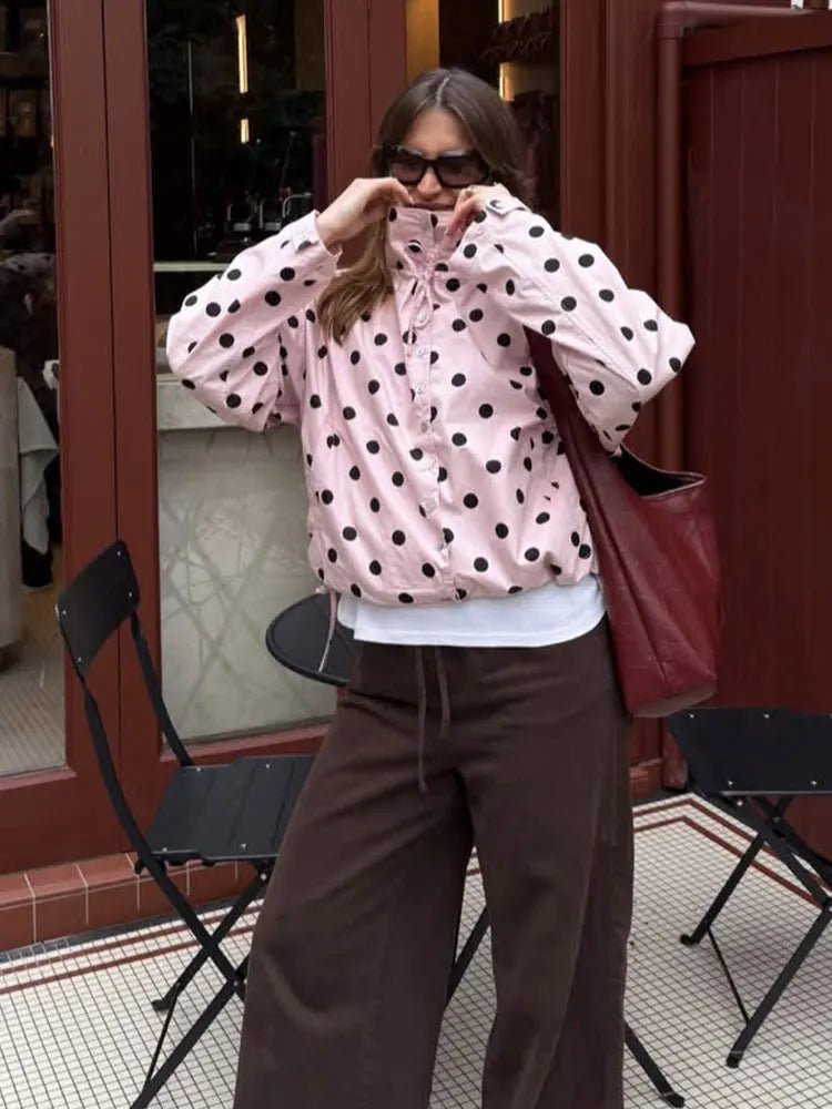 SOERA Margaret Drawstring Polka Dot Jacket - Jackets - 1005011804025733-;AQ1774621566500002948 S