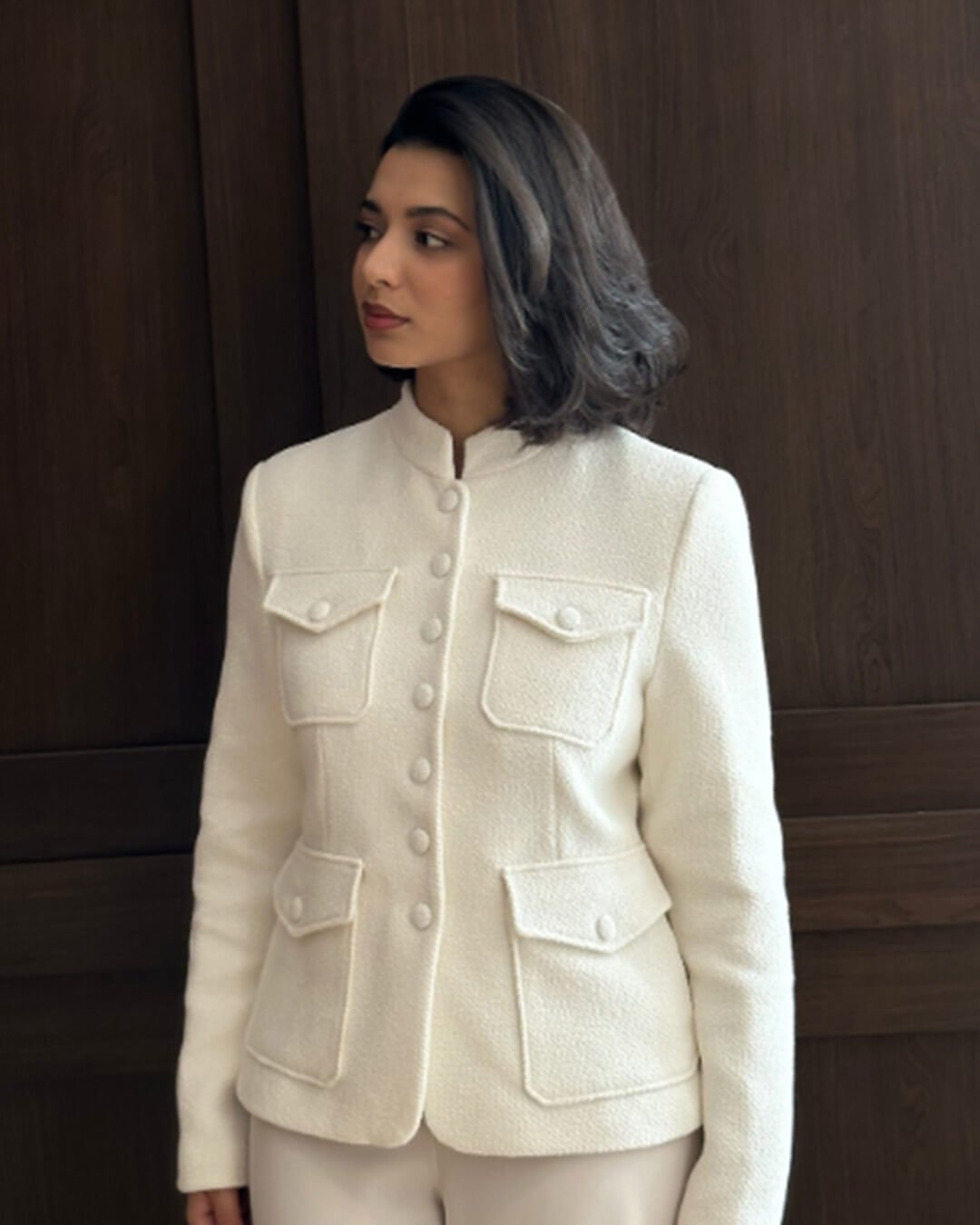 SOERA Ophelia Button Front Pocket Blazer - Jackets - 1005011568741680-;Qf1775244634482361786 White S