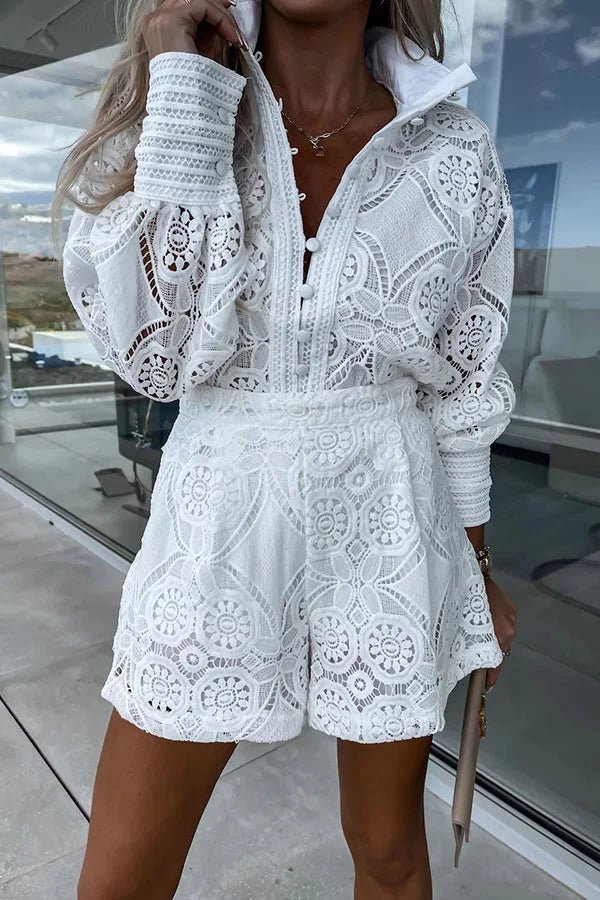 SOERA Natalie Lace Embroidered Co-Ord Set - Matching Sets - 1005002791435593-;Ib1776125342245452446 Blue S