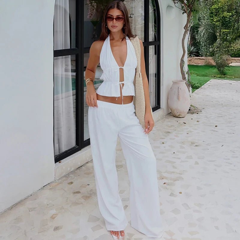 SOERA Renata Halter Cotton Two-Piece Set - Matching Sets - White S