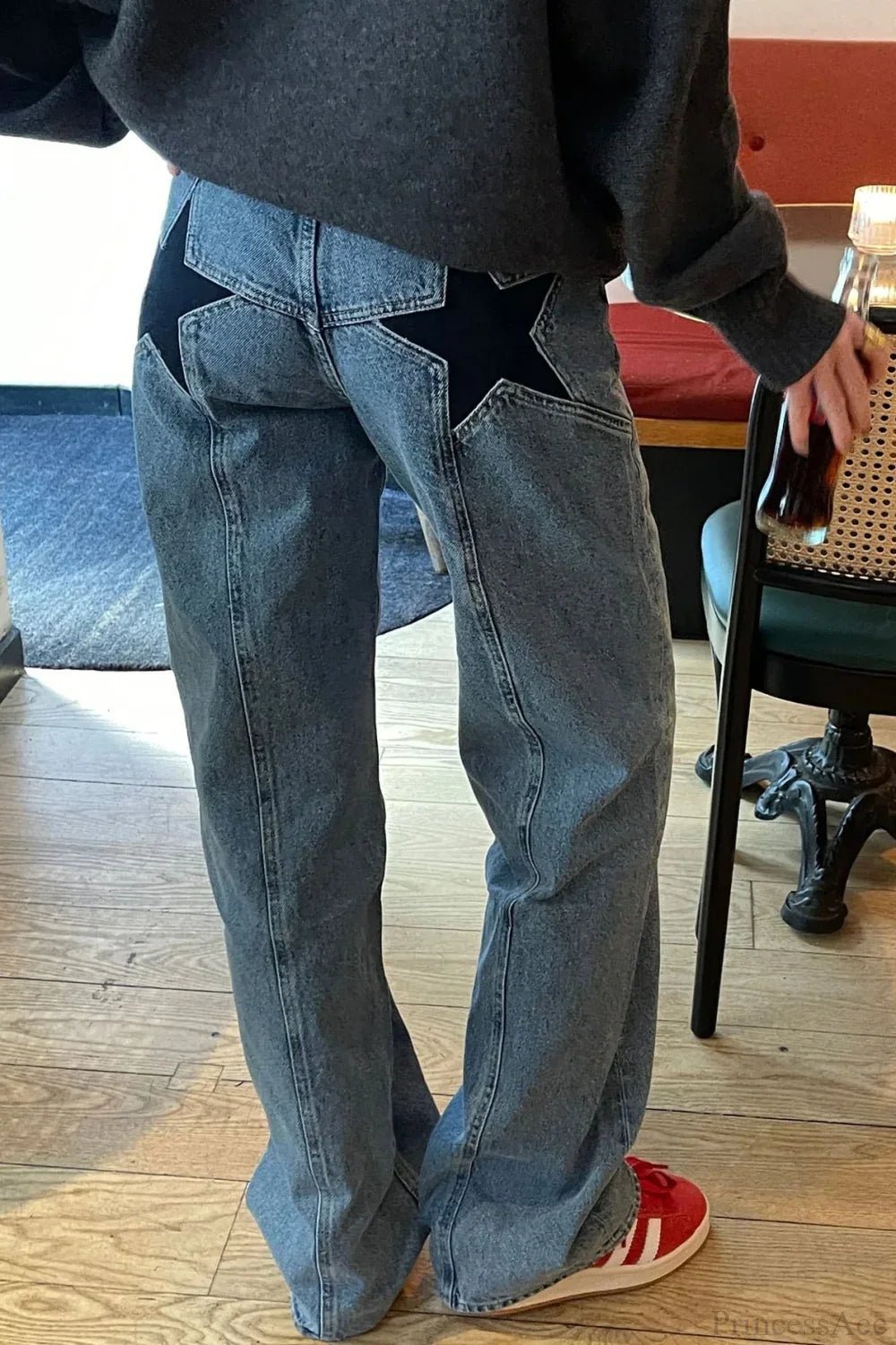SOERA Charlize Star Patchwork Color-Block Jeans - Pants - Dark Blue S