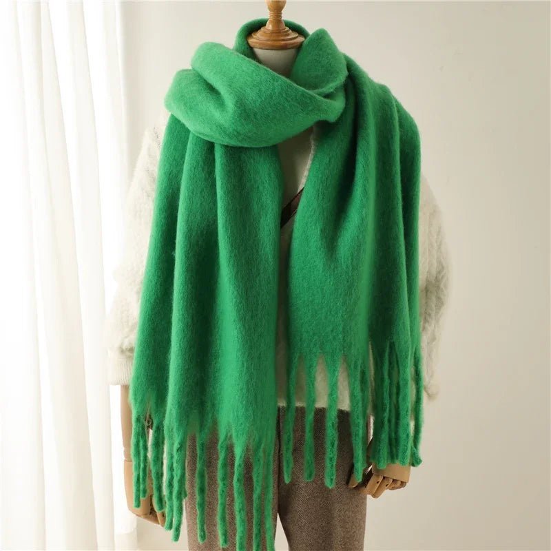 SOERA Tanya Tasseled Winter Scarf - Scarves & Wraps - 1005009466241802-;DN1764703454509391279 Gray