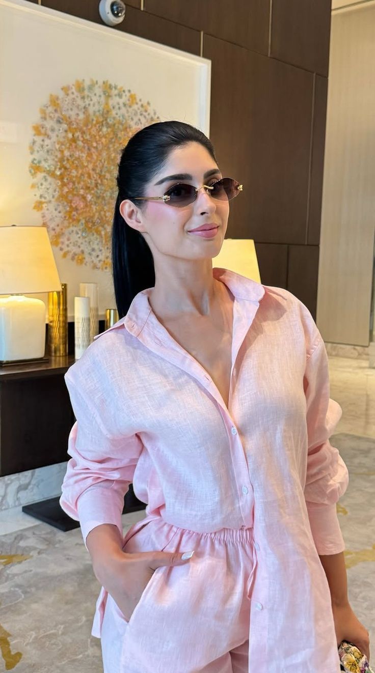 SOERA Ivanna Loose Blouse Wide Leg Pants Set - Set - 1005009372846691-;uV1776065671141400199 Pink L