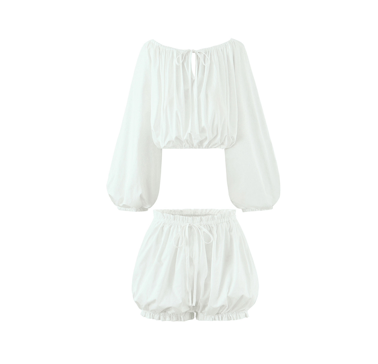 SOERA Zoe Off - the - shoulder & Shorts Set - Set - White L