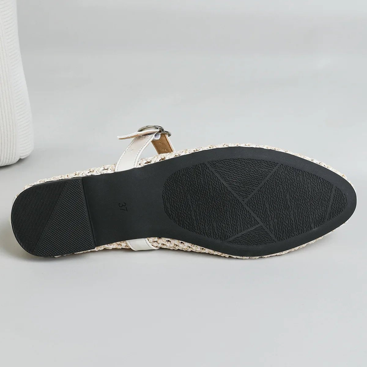 SOERA Beatrice Hollow Weave Mary Jane Flats - Shoes - Beige 38