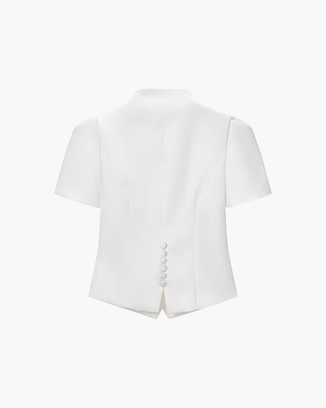 SOERA Bianca Button Front Stand Collar Top - Tops - White S