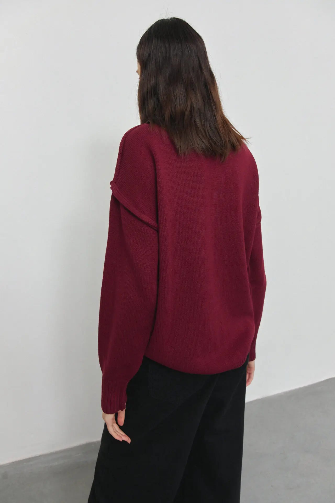 SOERA Katie Turtleneck Knit Sweater - Tops - 1005007526537365-;nQ1763050844741490099 Burgundy M