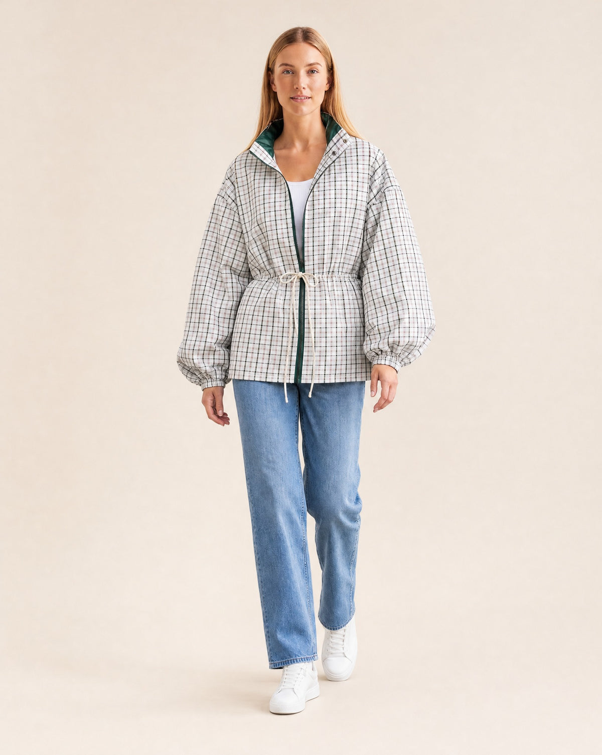 Erica Retro Plaid Hooded Jacket