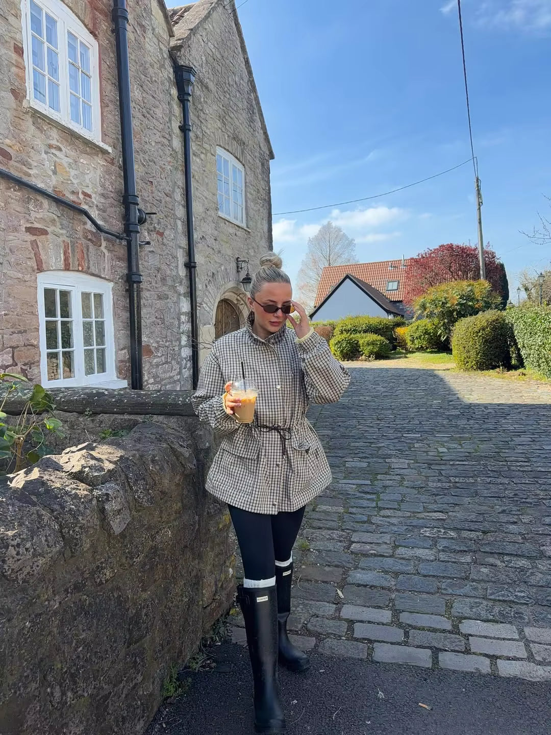 Marnie Check Hooded Zip Jacket