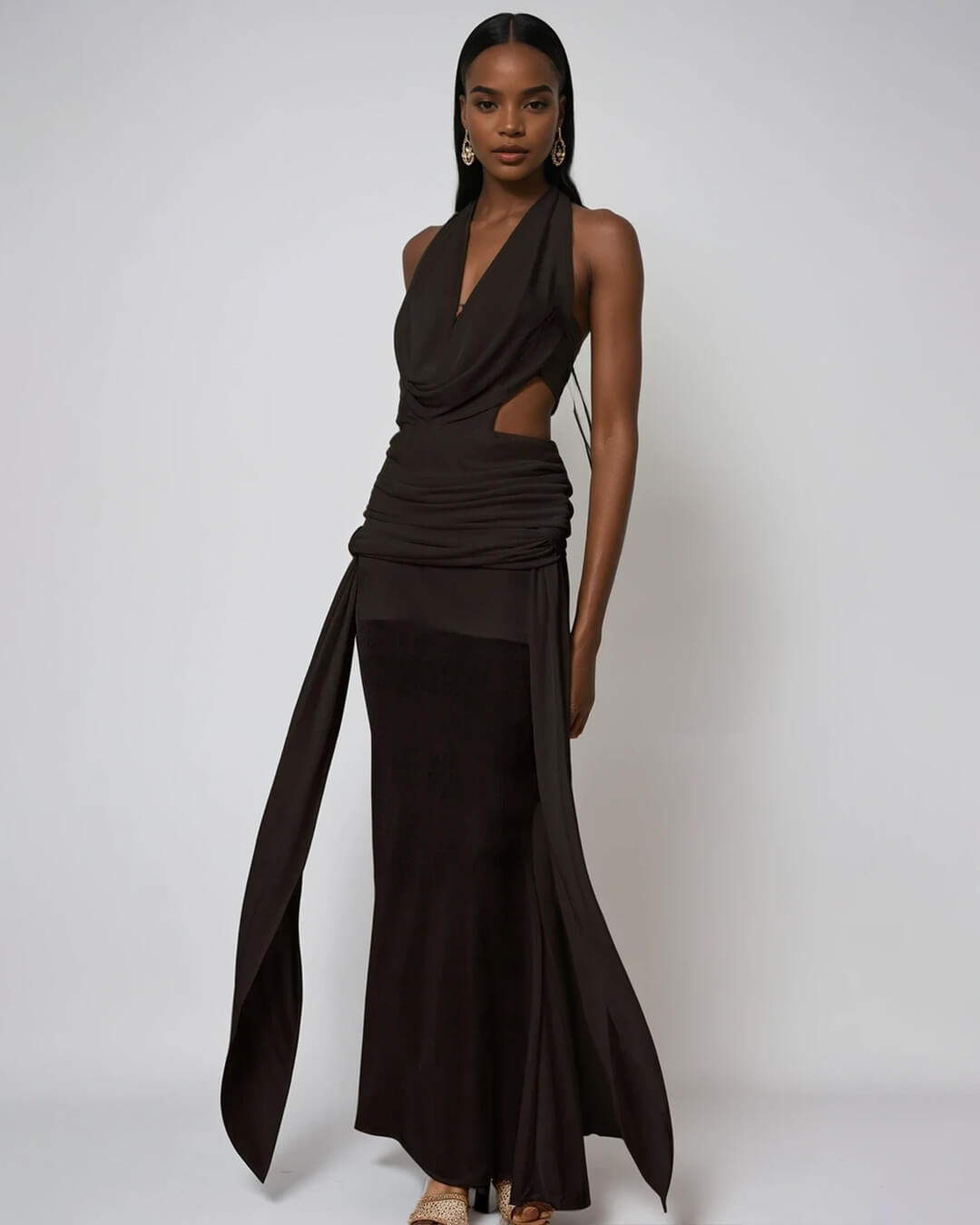Elyse Halterneck Backless Maxi Dress