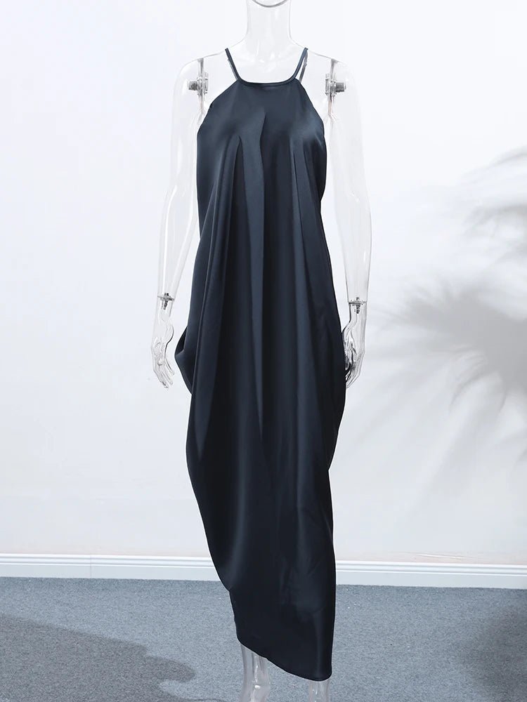 SOERA Indira Satin Halter Maxi Dress - Dress - SOERA-433027-BLA-XS-51779 Black XS