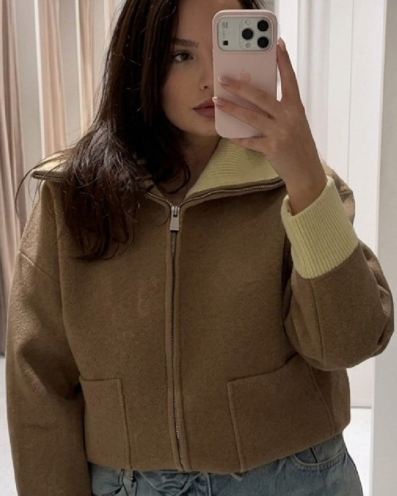 SOERA Laura Contrast Zip-Up Cardigan