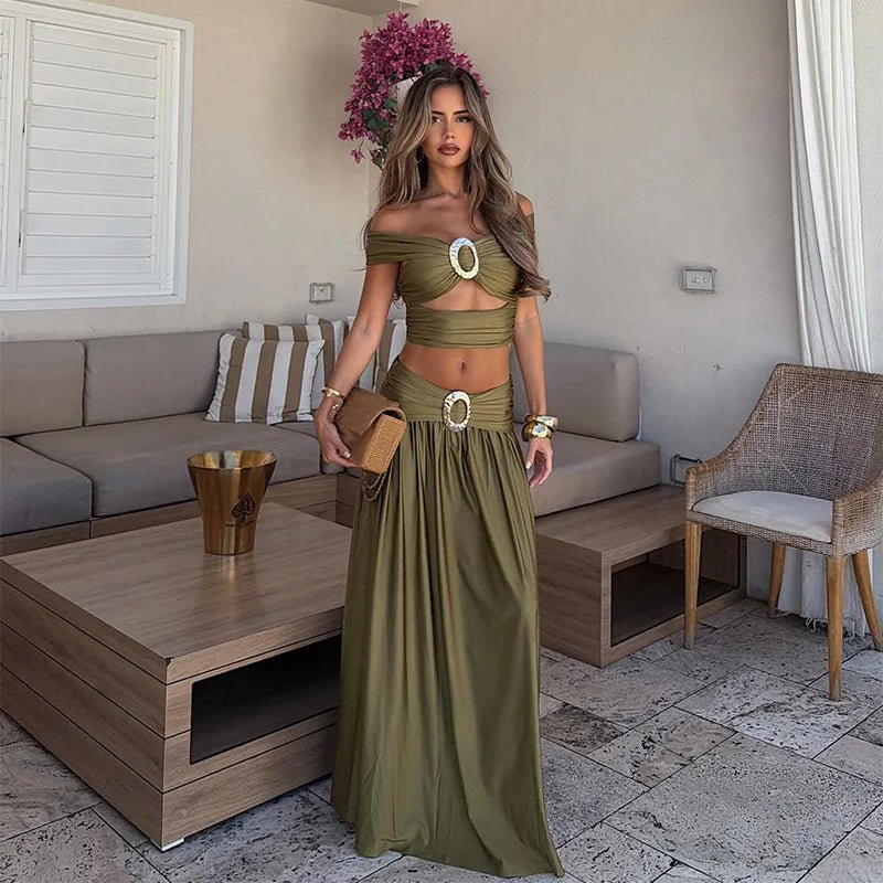 SOERA Sienna Two-Piece Crop Set - Matching Sets - SOERA-676419-A-S-57827 Green S
