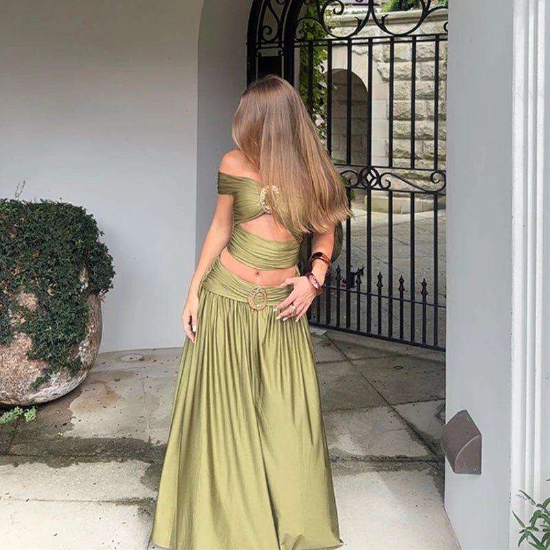 SOERA Sienna Two-Piece Crop Set - Matching Sets - SOERA-676419-A-M-90595 Green M