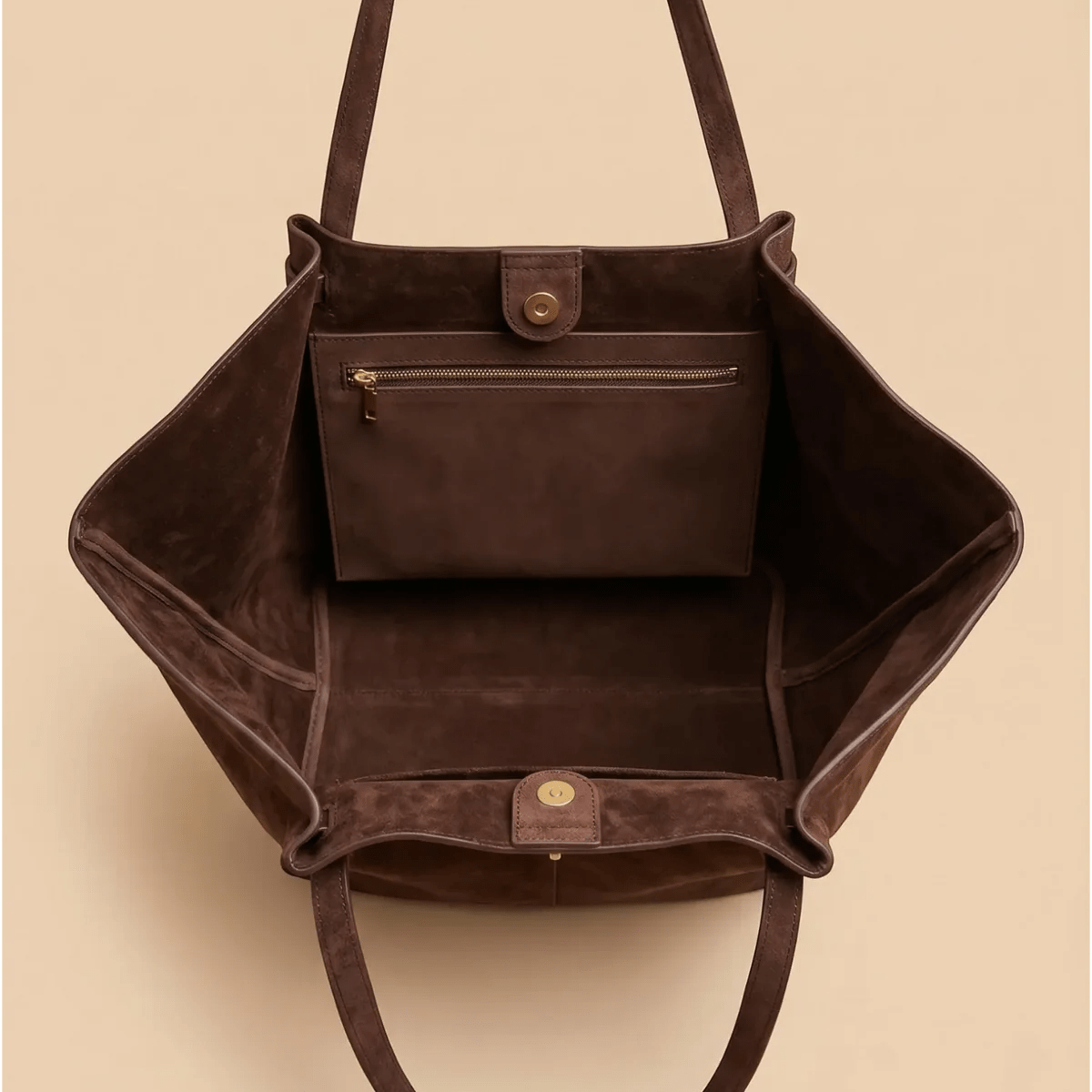 SOERA Dina Bat-Wing Suede Tote Bag - Bag -  Brown