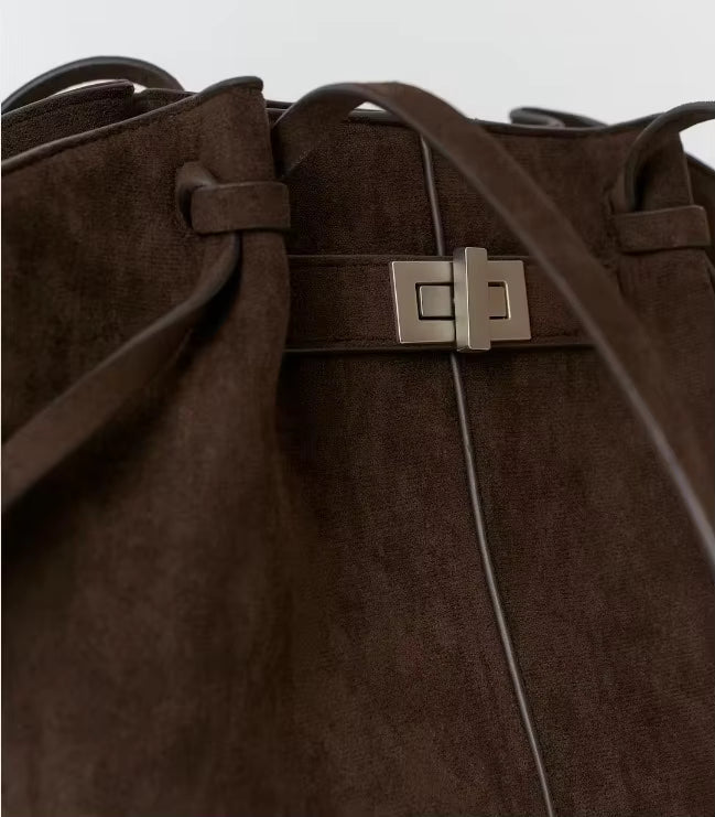 SOERA Dina Bat-Wing Suede Tote Bag - Bag -  Brown